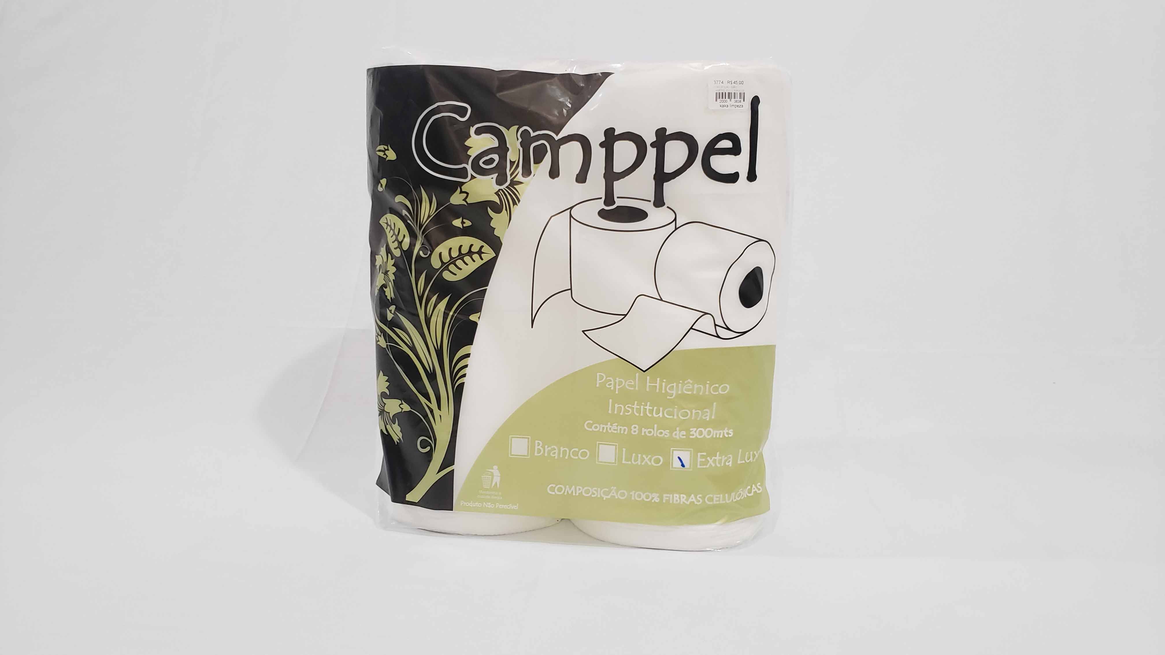 Imagem do produto: Papel Higiênico Camppel, Folhas Simples c/ 8 Rolos de 300m