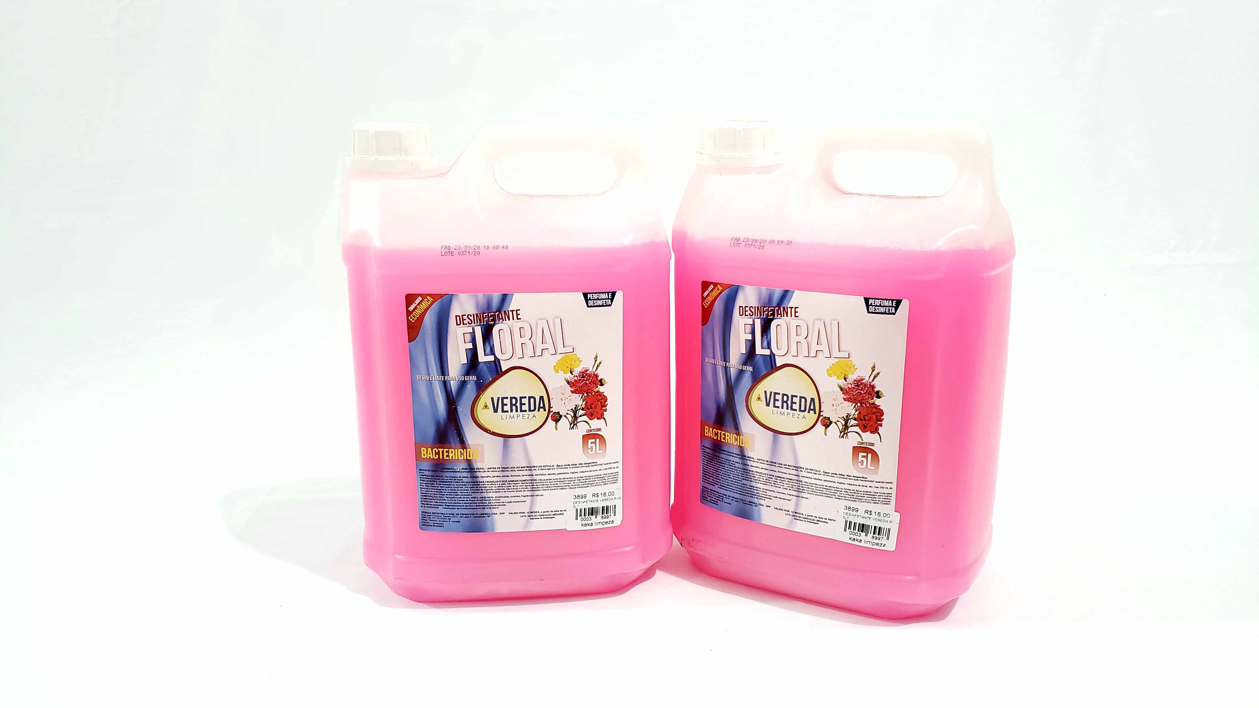 Imagem do produto: Desinfetante p/ Uso Geral Vereda, Bactericida Floral Rosa 5L